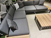 Suns vita alu lounge hoekset antraciet met teak zijtafels - afbeelding 5 van  7