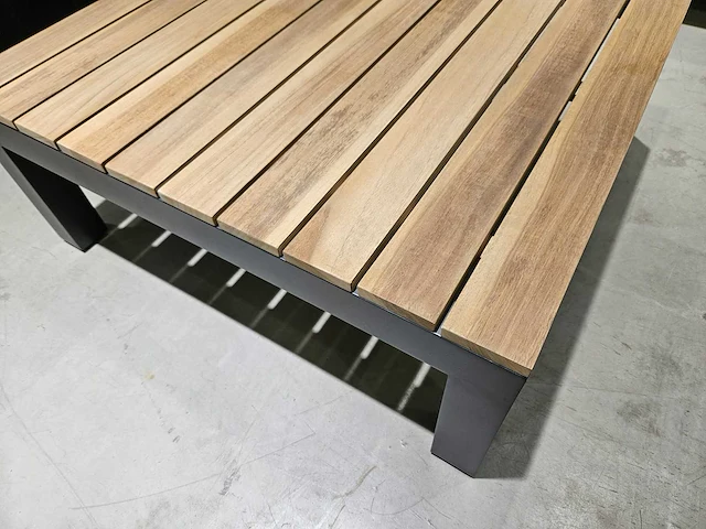 Suns vita alu lounge hoekset antraciet met teak zijtafels - afbeelding 6 van  7