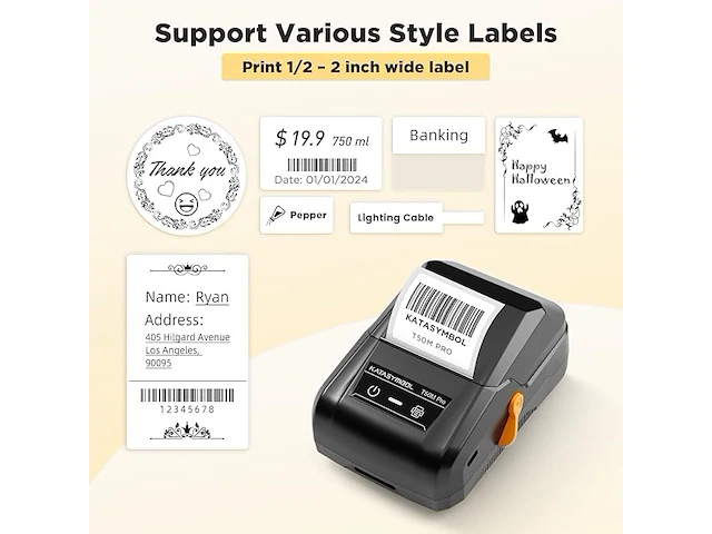 Supvan t50m pro bluetooth label maker machine - afbeelding 2 van  4