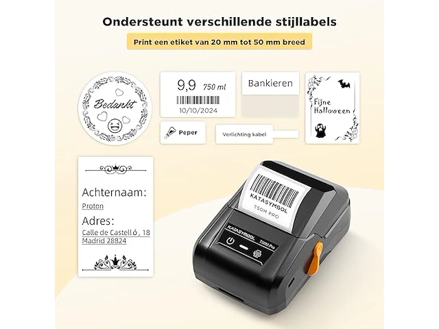 Supvan t50m pro bluetooth label maker machine - afbeelding 6 van  6