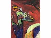 Surajiya - woman sitting - gemengde techniek op doek - afbeelding 6 van  9