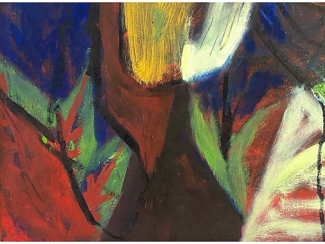 Surajiya - woman sitting - gemengde techniek op doek - afbeelding 7 van  9