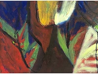 Surajiya - woman sitting - gemengde techniek op doek - afbeelding 7 van  9