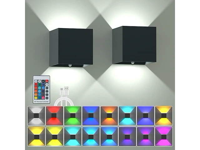 Surpalig rgb-wandkandelaars, set van 2 - afbeelding 1 van  5