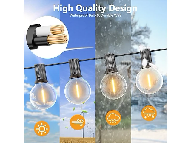 Suwin 45 meters led buiten lichtslinger - afbeelding 3 van  5