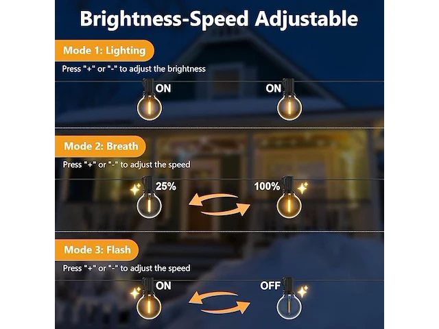 Suwin 45 meters led buiten lichtslinger - afbeelding 3 van  4