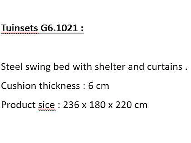Swing bed / bank wit - afbeelding 2 van  2