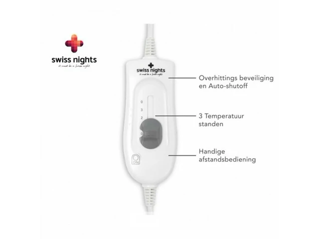 Swiss nights elektrische deken 2-persoons 90w white - afbeelding 4 van  5