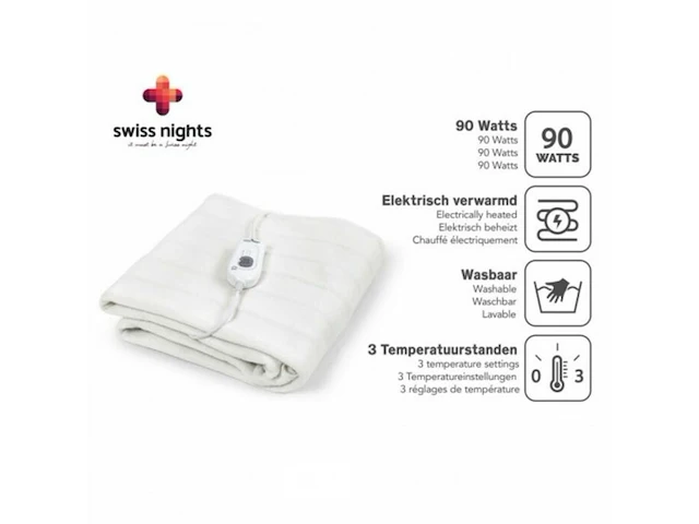 Swiss nights elektrische deken 2-persoons 90w white - afbeelding 5 van  5