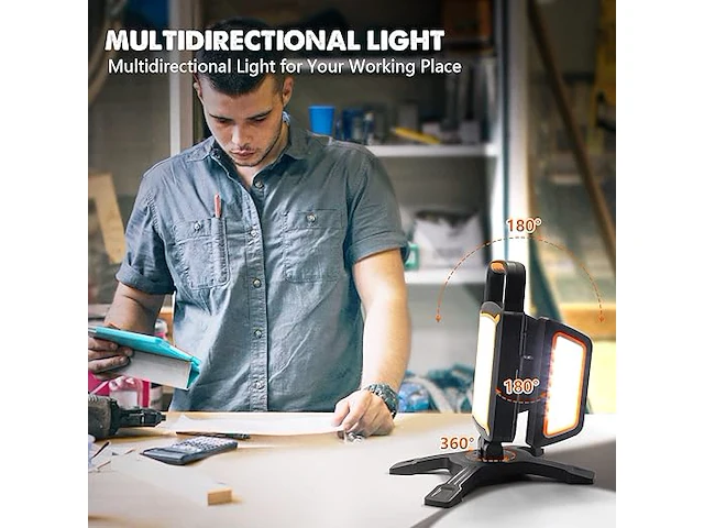 Sylsar 30w oplaadbaar werklicht, 3000 lumen - afbeelding 2 van  5