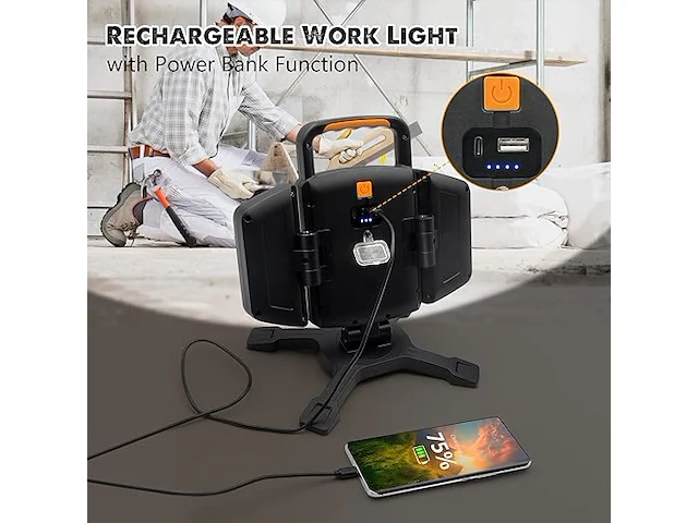 Sylsar 30w oplaadbaar werklicht, 3000 lumen - afbeelding 3 van  5