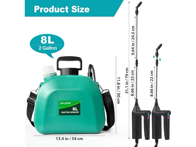 Sylstar batterij aangedreven spuit (8l) - afbeelding 2 van  6