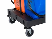 Systemwagen schoonmaakwagen met 4 zwenkwielen zwart+blauw+oranje 111 × 63,3 × 103 cm - afbeelding 4 van  6