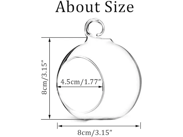 Sziqiqi 8 cm opknoping glazen - afbeelding 2 van  4