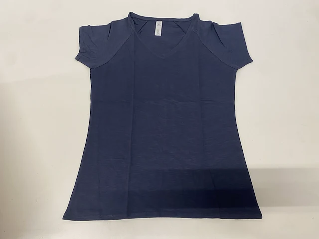 T-shirt v-neck marine - blauw - 34st - afbeelding 2 van  4