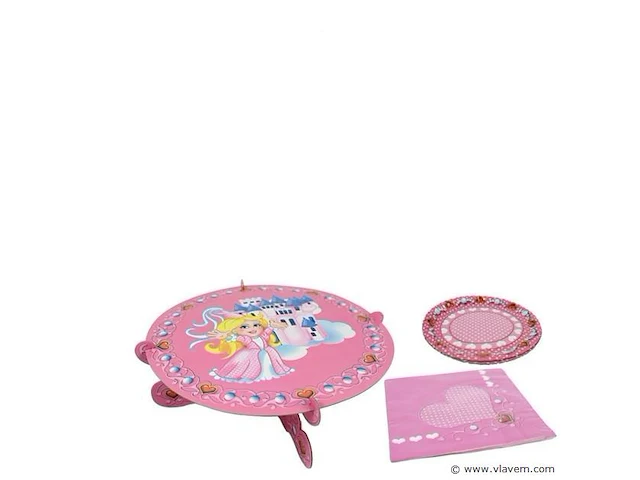 Taartplateau 6pers - roze - afbeelding 1 van  1