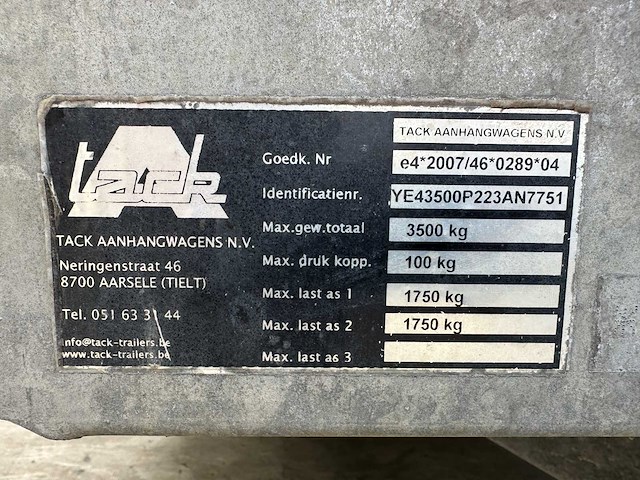 Tack - 2022 - plateauwagen - t2 - aanhangwagen - afbeelding 18 van  25