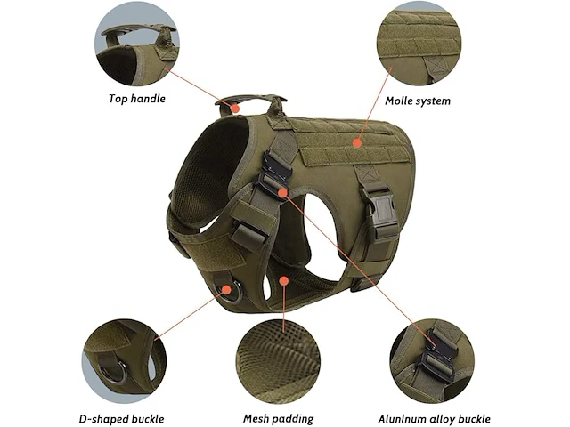 Tactisch hondenharnas large kaki - afbeelding 3 van  4