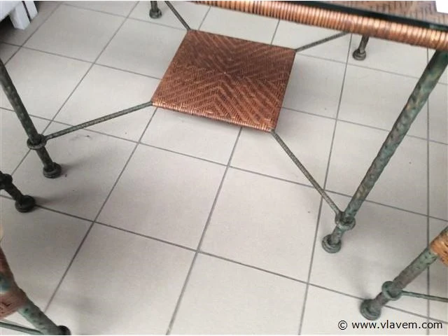 Tafel + 2 stoelen met kussens - afbeelding 3 van  5