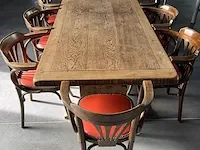 Tafel 2m20 met 8 stoelen