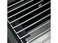 Tafel barbecue gas bbq met 2 branders mobiele grill kleine outdoor bbq grill kampeertafel met regelaar rvs slang zwart 55 x 46,5 x 41 cm - afbeelding 4 van  6