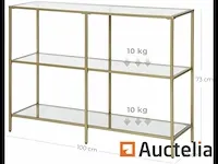 Tafel console, entry meubilair, 3-level rek, goud - afbeelding 1 van  7