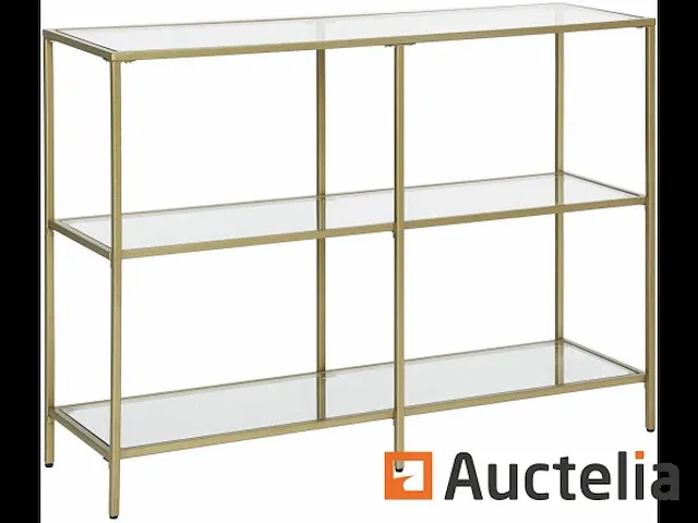 Tafel console, entry meubilair, 3-level rek, goud - afbeelding 4 van  7