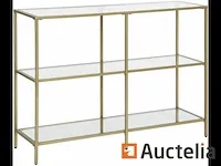 Tafel console, entry meubilair, 3-level rek, goud - afbeelding 4 van  7