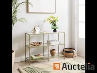 Tafel console, entry meubilair, 3-level rek, goud - afbeelding 6 van  7