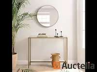 Tafel console, ingang tafel, einde sofa