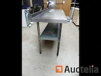 Tafel dubbele roestvrij staal tablet met fronton - afbeelding 1 van  4