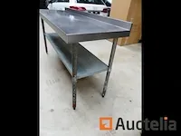 Tafel dubbele roestvrij staal tablet met fronton - afbeelding 2 van  4