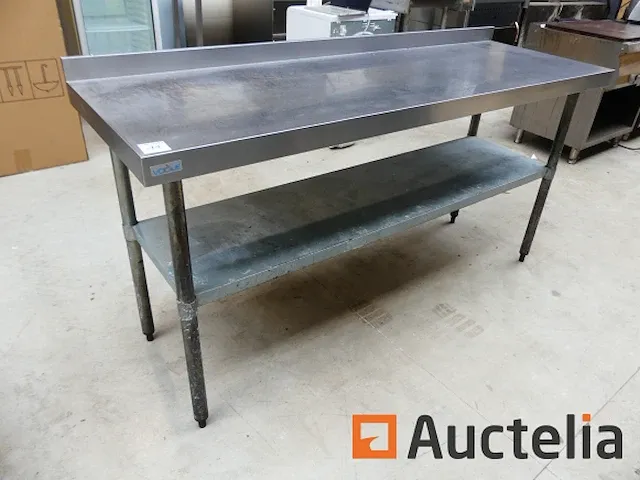 Tafel dubbele roestvrij staal tablet met fronton - afbeelding 3 van  4