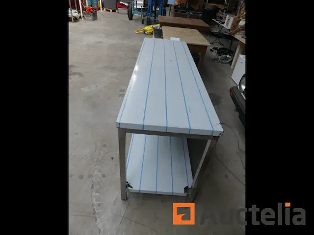 Tafel dubbele tablet roestvrij staal niet ontmantelbaar - afbeelding 1 van  4