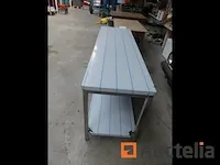 Tafel dubbele tablet roestvrij staal niet ontmantelbaar - afbeelding 1 van  4