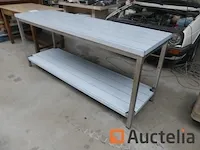 Tafel dubbele tablet roestvrij staal niet ontmantelbaar - afbeelding 1 van  4