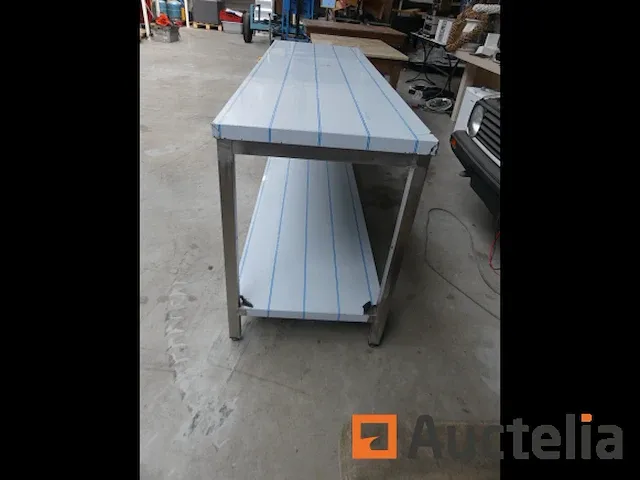 Tafel dubbele tablet roestvrij staal niet ontmantelbaar - afbeelding 1 van  4