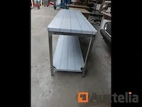 Tafel dubbele tablet roestvrij staal niet ontmantelbaar - afbeelding 1 van  4