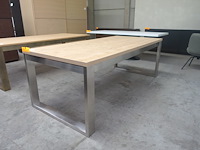 Tafel eik + inox voet