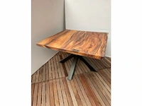 Tafel in bamboe hout 120x120x80