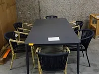 Tafel "keramiek" + 6x stapelbare stoel - afbeelding 1 van  5