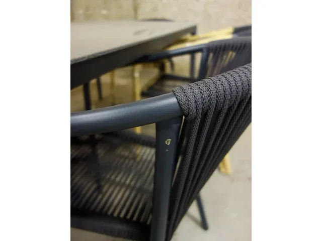 Tafel "keramiek" + 6x stapelbare stoel - afbeelding 5 van  5