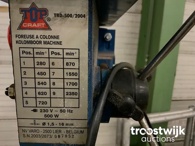 Tafel kolomboormachine - afbeelding 5 van  5