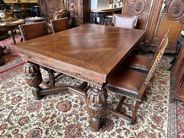 Tafel met 6 stoelen / uitschuifbaar - afbeelding 1 van  20