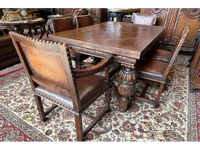 Tafel met 6 stoelen / uitschuifbaar - afbeelding 12 van  20