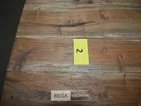 Tafel met ijzeren onderstel + houten blad l 180cm x b 100cm h 0,81cm - afbeelding 2 van  5