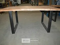 Tafel met ijzeren onderstel + houten blad l 180cm x b 100cm h 0,81cm - afbeelding 3 van  5