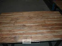 Tafel met ijzeren onderstel + houten blad l 180cm x b 100cm h 0,81cm - afbeelding 4 van  5