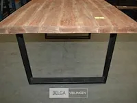 Tafel met ijzeren onderstel + houten blad l 180cm x b 100cm h 0,81cm - afbeelding 5 van  5