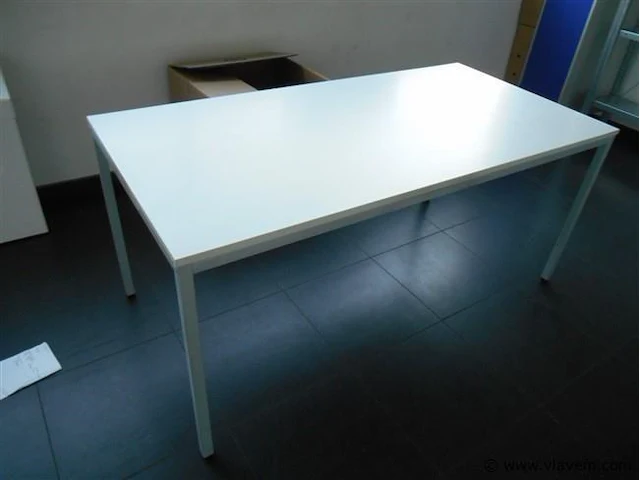 Tafel metalen onderstel wit formica blad 160x80 - afbeelding 1 van  1